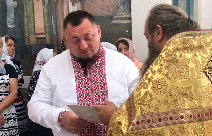 oleksandr hereha prezentuvav proekt rozpysu khramu u selyshchi dunaivtsi 3